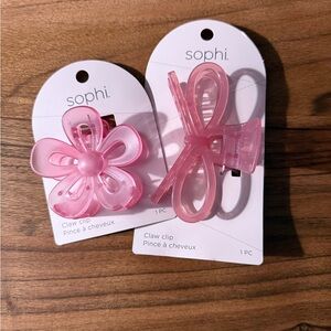 Sophi Bow and Flower Hair Claw Set in Pink | Brand New‎